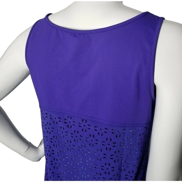 Title Nine Nimblene Illusion Eyelet Purple & Blue Tank Dress | Small - Picture 7 of 10